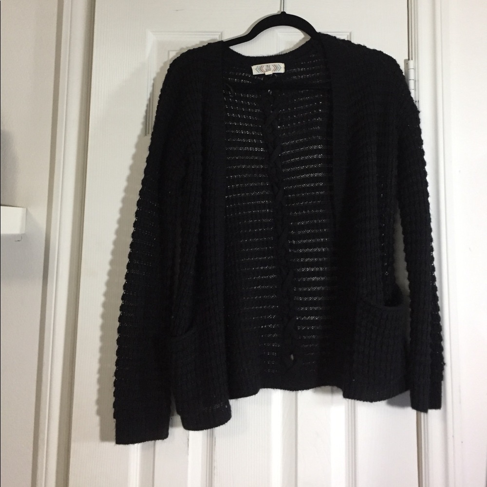Black knit cardigan