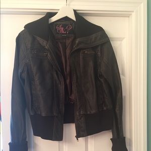 Brown leather jacket