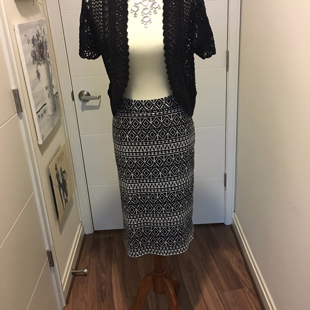 Pixley tribal pattern midi skirt