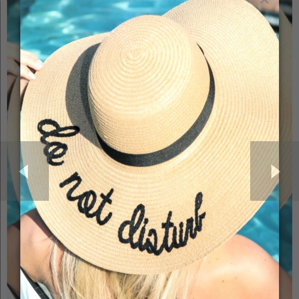 Natural Straw Do Not Disturb Beach Hat