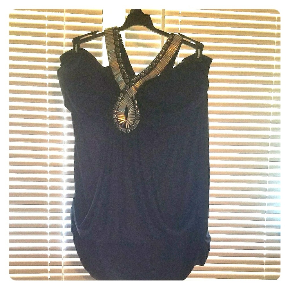 Dressy or party black halter top