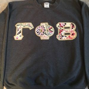 Gamma Phi Beta letters sweatshirt