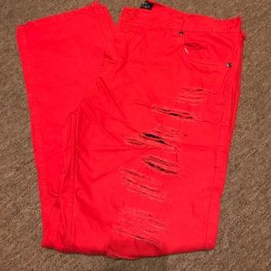 All red jeans men's