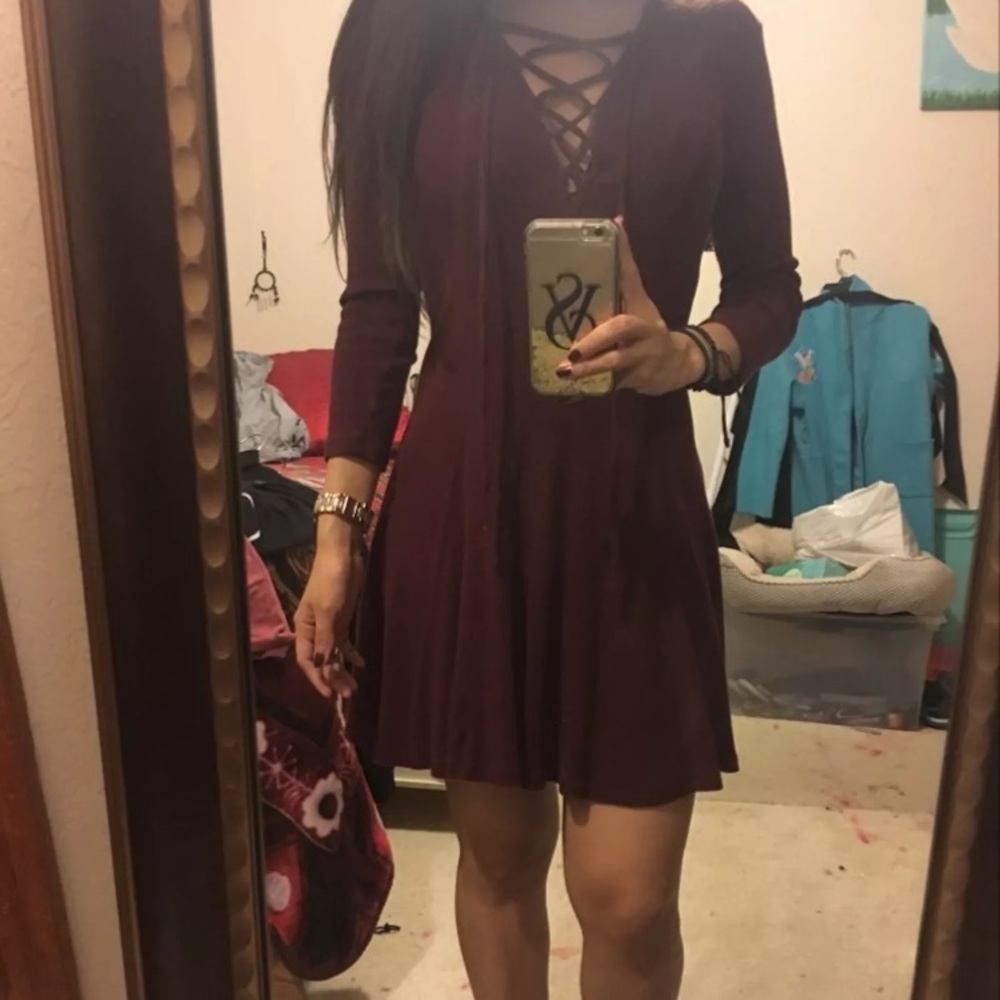 ❌SOLD❌ Burgundy Maroon dress
