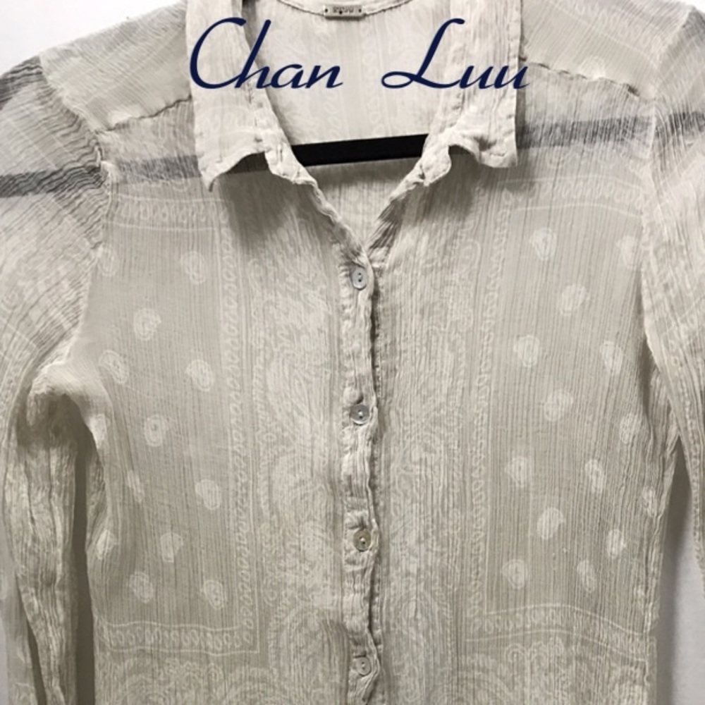 Chan Luu handkerchief motif long sleeve split back