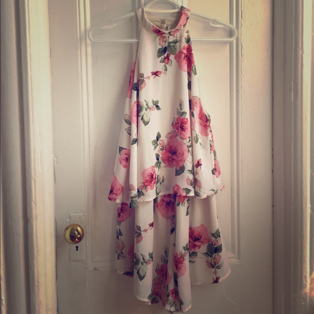 Floral printed high neck romper *never worn*