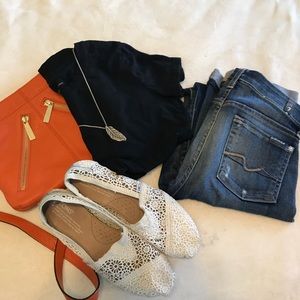 Crochet white Toms shoes