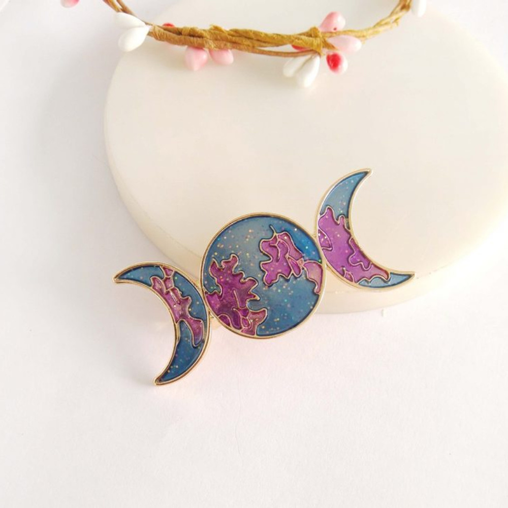 SOLD Triple Moon Goddess Hair barrette - Picture 1 of 1