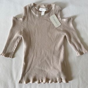 Cold Shoulder Ribbed Top