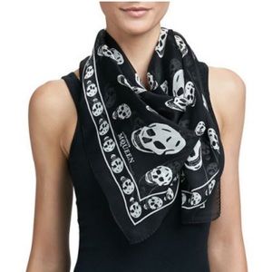 Alexander McQueen Skull Print Silk Scarf
