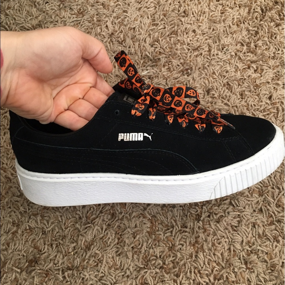 Black suede platform Puma (w/black laces only.)