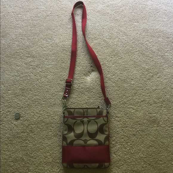 Red and brown Coach Crossbody - Picture 2 of 2