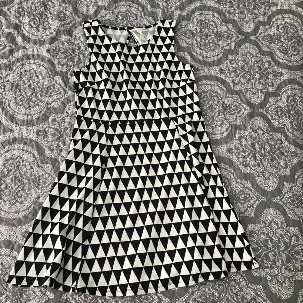 H&M black and white cutout dress