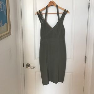 Bebe - hunter green bodycon dress