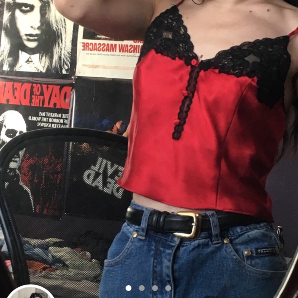SOLD!!!Red silk lingerie top