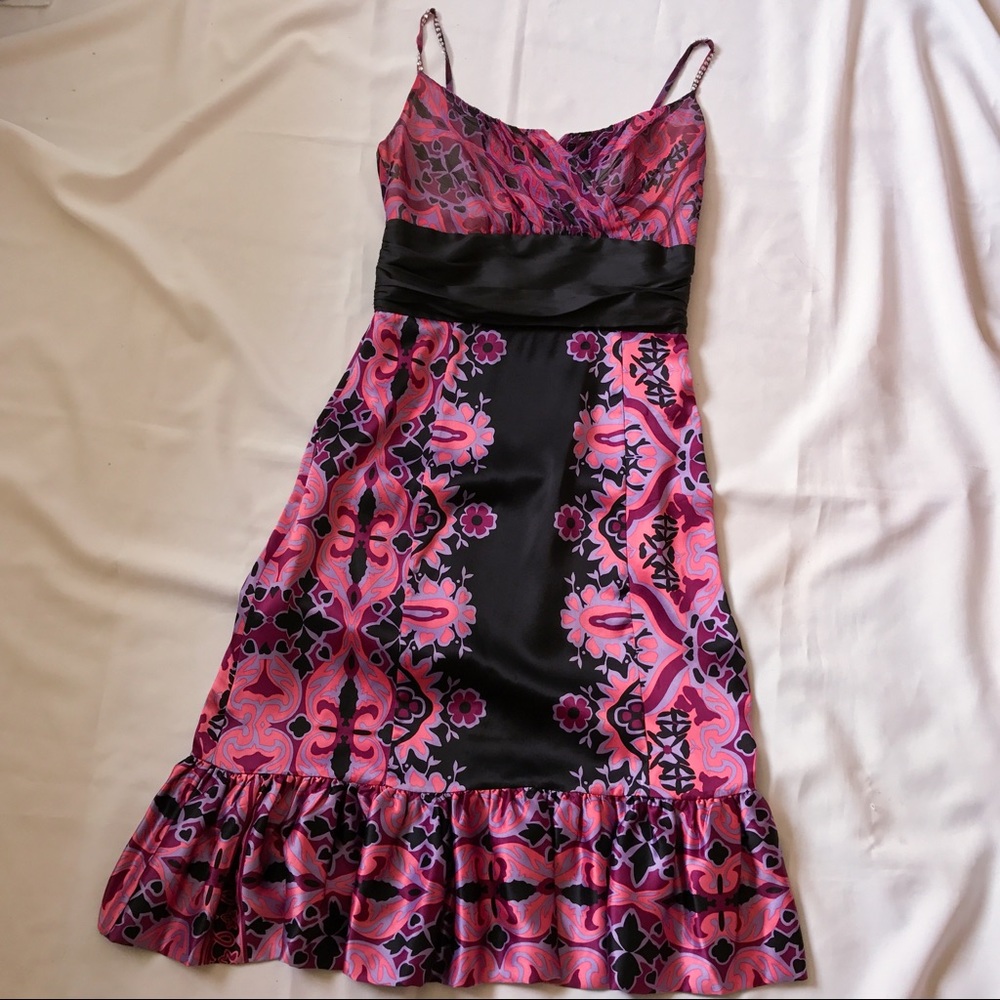 Anthropologie Tracy Reese Purple Black Dress 2 XS