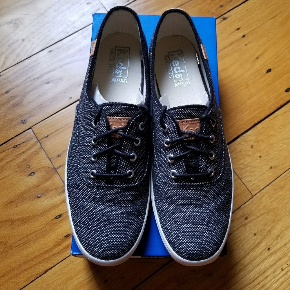NIB Keds "Salt/Pepper" Black tennis shoes