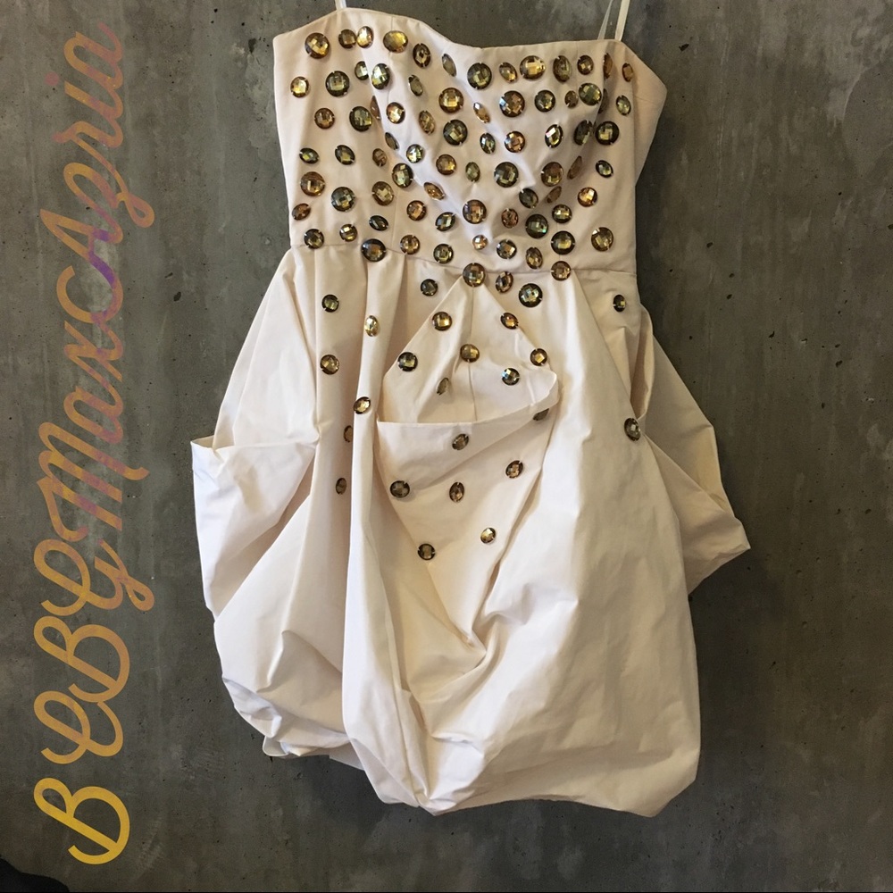 BCBGMaxAzria jeweled strapless dress