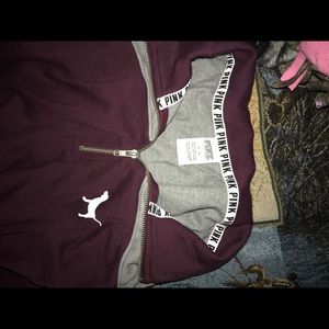 Pink burgundy quarter zip jacket