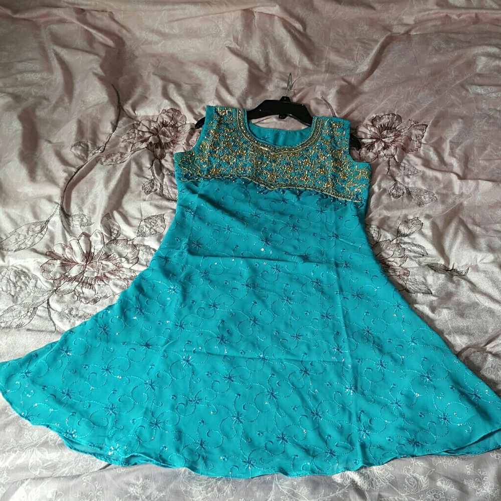 Turquoise Indian anarkali dress (small size)