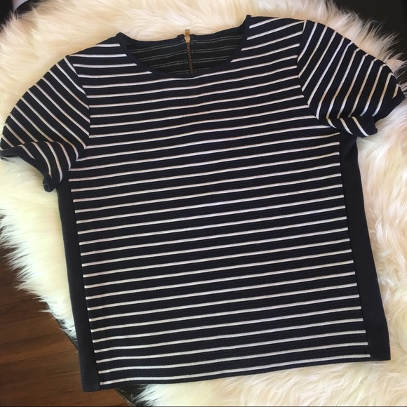 French Connection Tops - Navy and White Strip French Connection Blouse