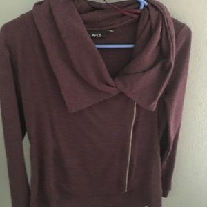 Merlot color zip up sweater