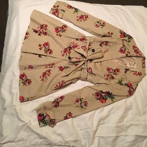 Floral trench jacket
