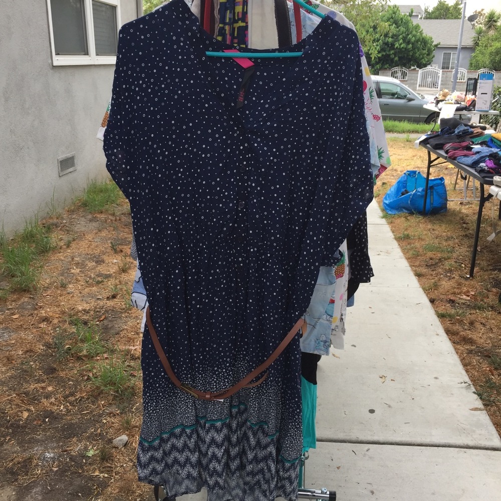 Navy Polkadot  Dress