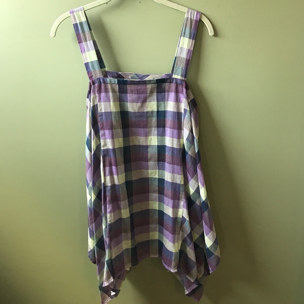 Anthropologie Plaid Holding Horses Top
