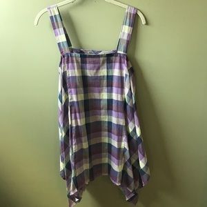 Anthropologie Plaid Holding Horses Top