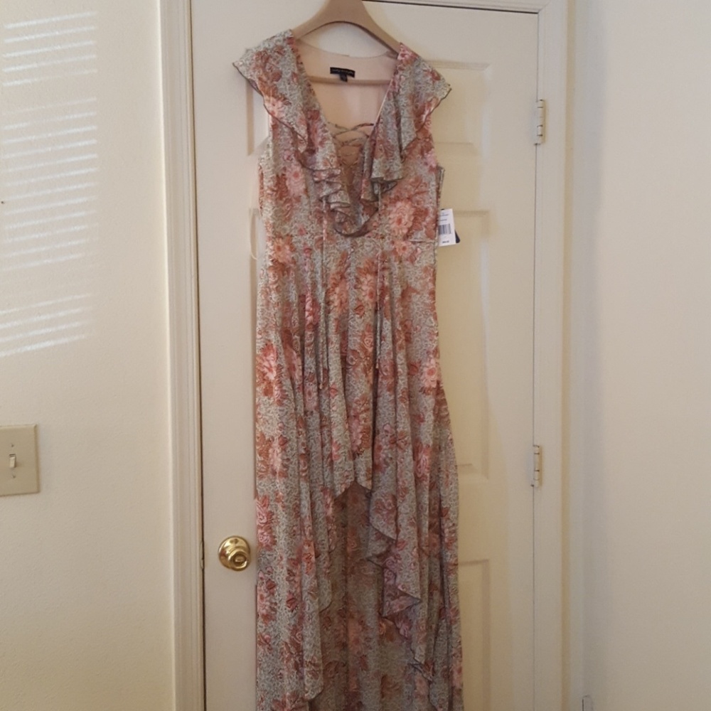 Maxi high low sheer dress