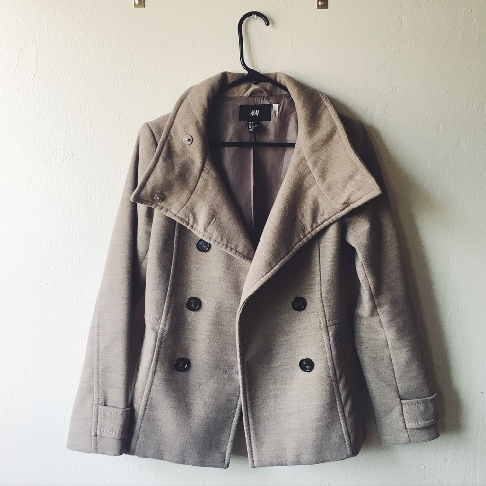 H&M Tan Peacoat Size Small-Medium