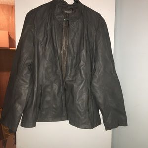 Gray leather jacket