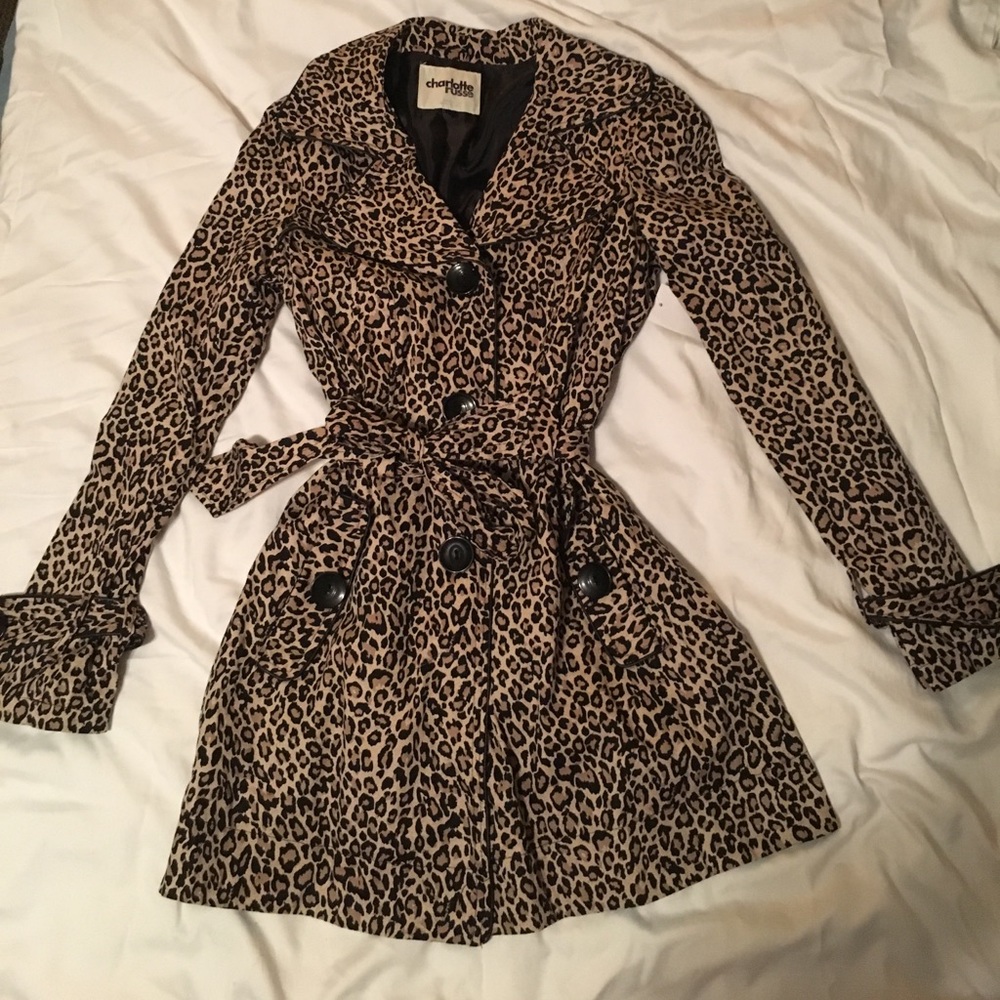 Leopard trench coat