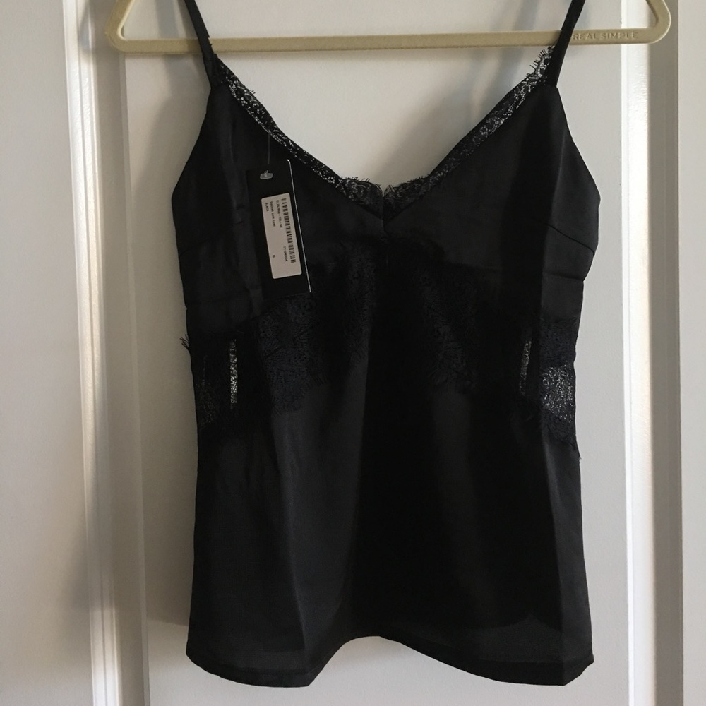 Dainty Eyelash Lace Black Cami