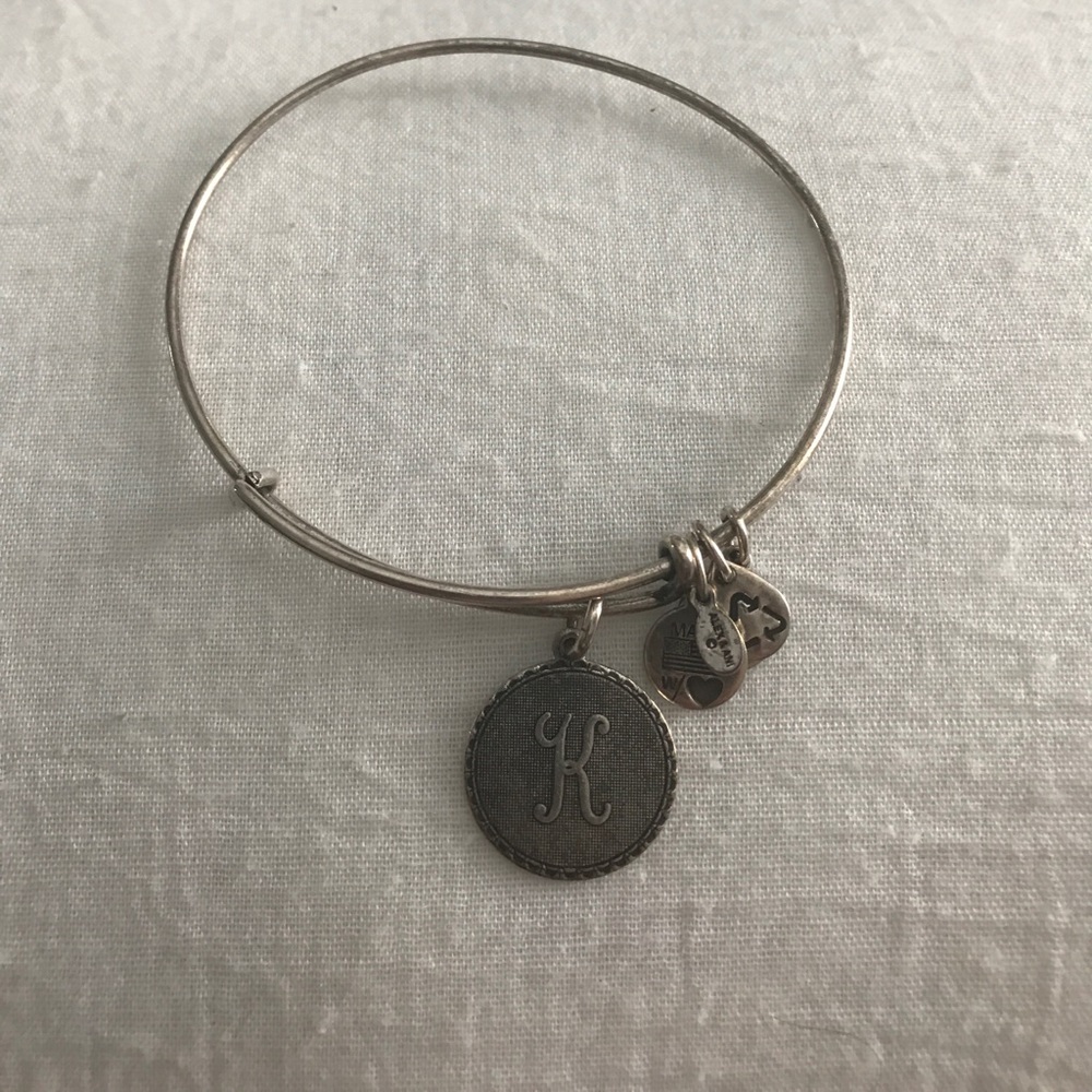 "K" Alex & Ani Silver Bracelet