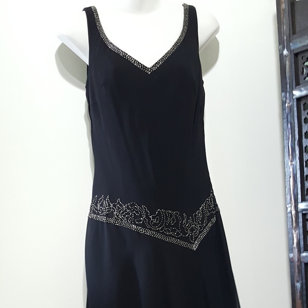 Gorgeous black beaded evening dress