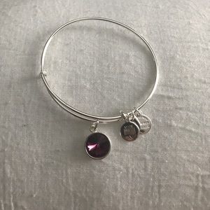 February Birthstone Alex & Ani Silver Bracelet