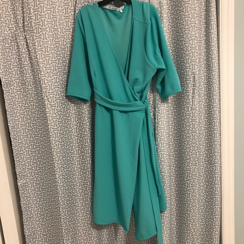 Effortlessly Stylish Aqua Full Wrap Dress