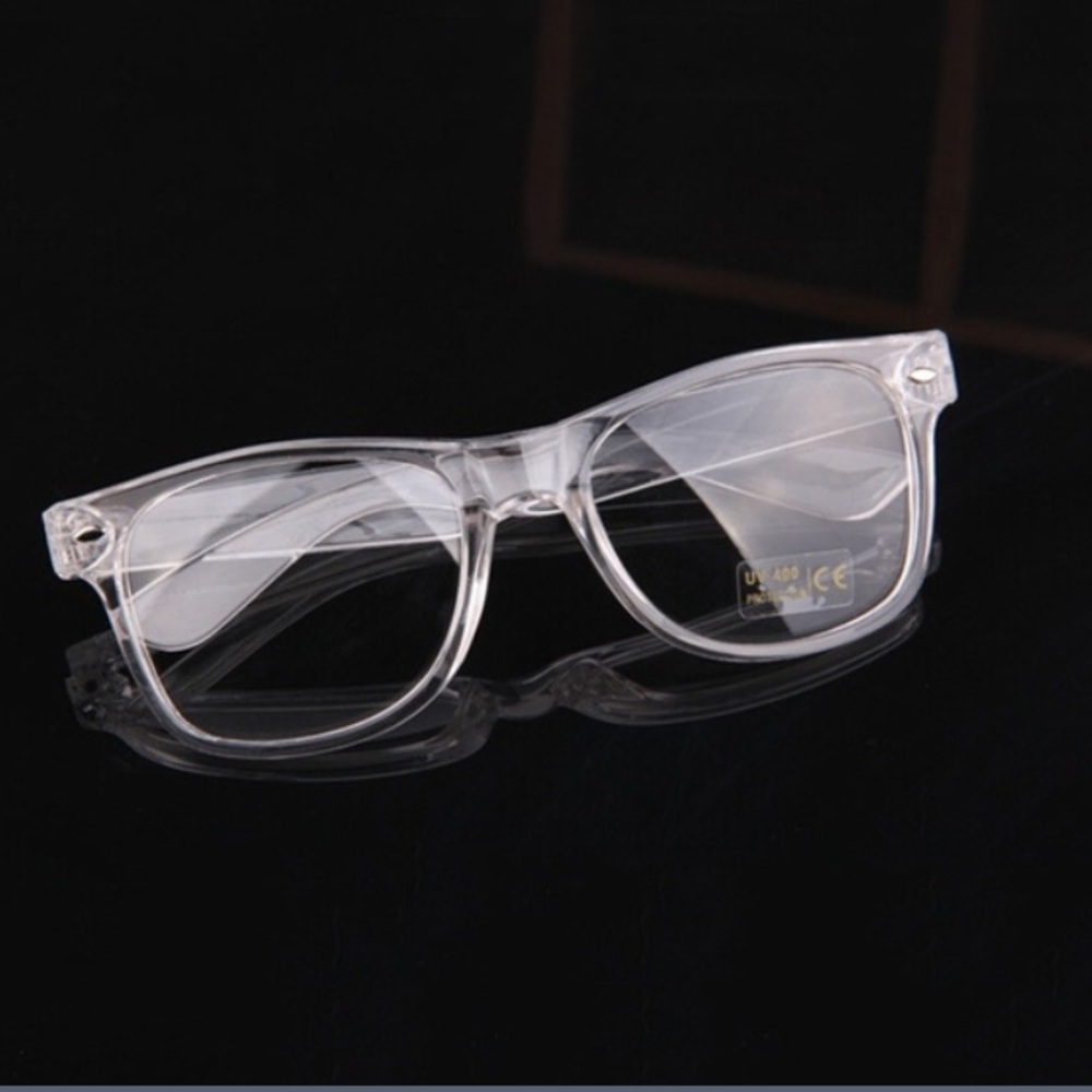 Clear Translucent Unisex Frame Lens Glasses NWOT - Picture 4 of 7