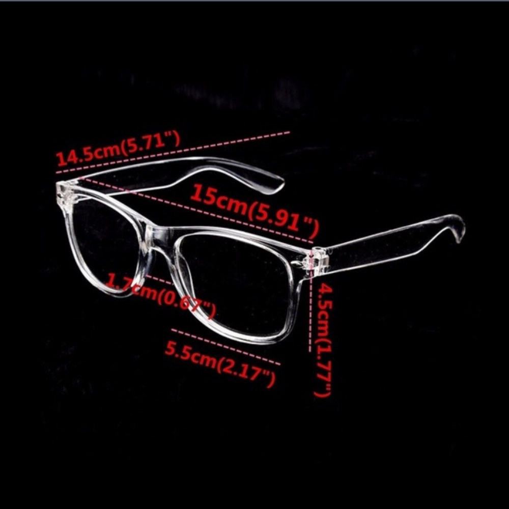 Clear Translucent Unisex Frame Lens Glasses NWOT - Picture 5 of 7