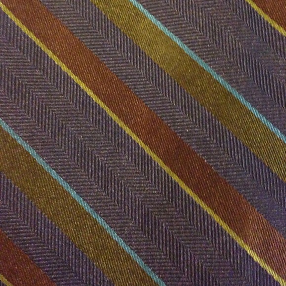 Altea Accessories - Altea Navy w/ Olive & Brown Stripe Silk Tie Altea Accessories - Altea Navy w/ Olive & Brown Stripe Silk Tie