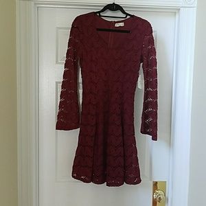 Altar'd State burgundy lace mini dress