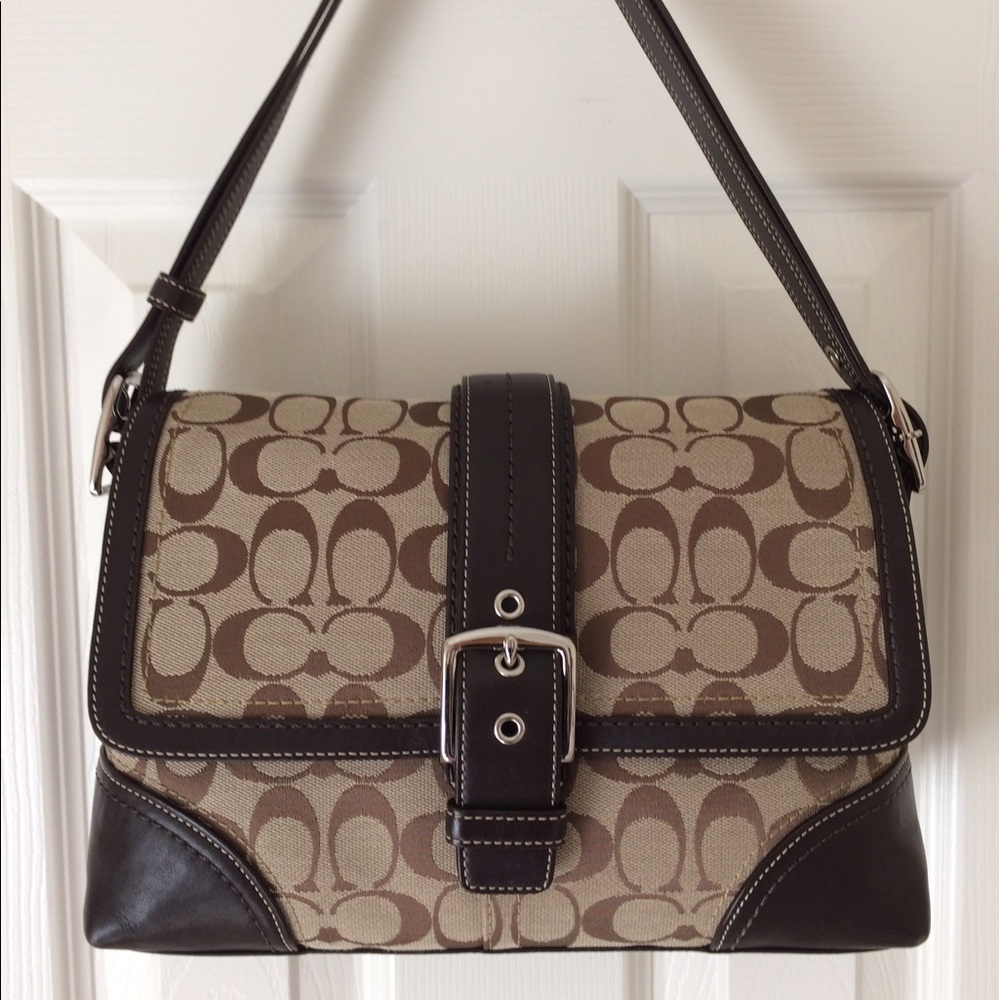 Authentic Coach Signature "Hampton" Shoulder Bag