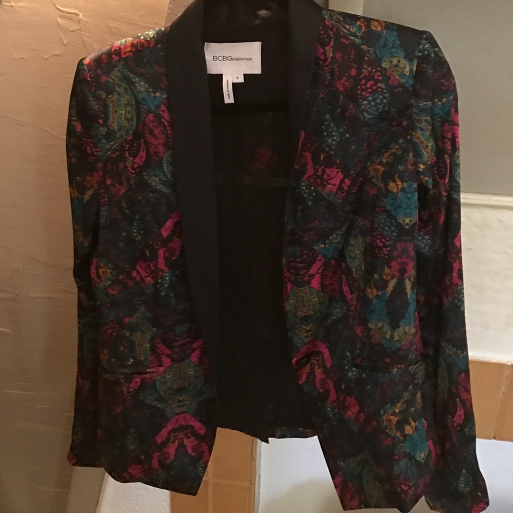 Bcbgeneration Printed Silk Blazer - image 1