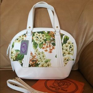 Sharif White/Floral Hangbag