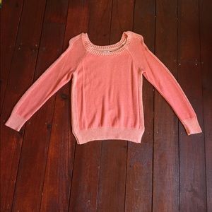 Peach scoop neck medium sweater