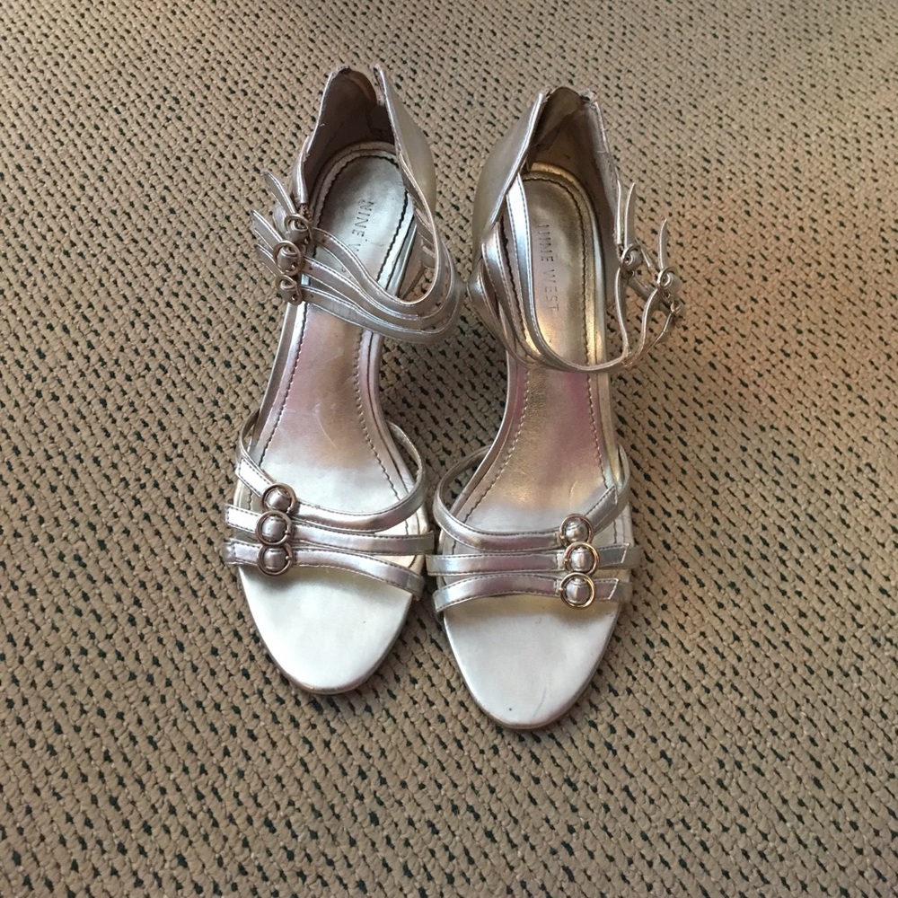 Nine West gold heels