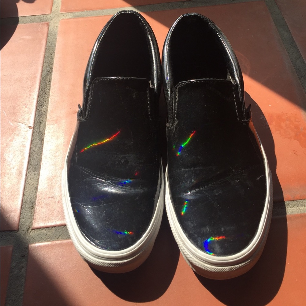 Holographic  Slip On Vans