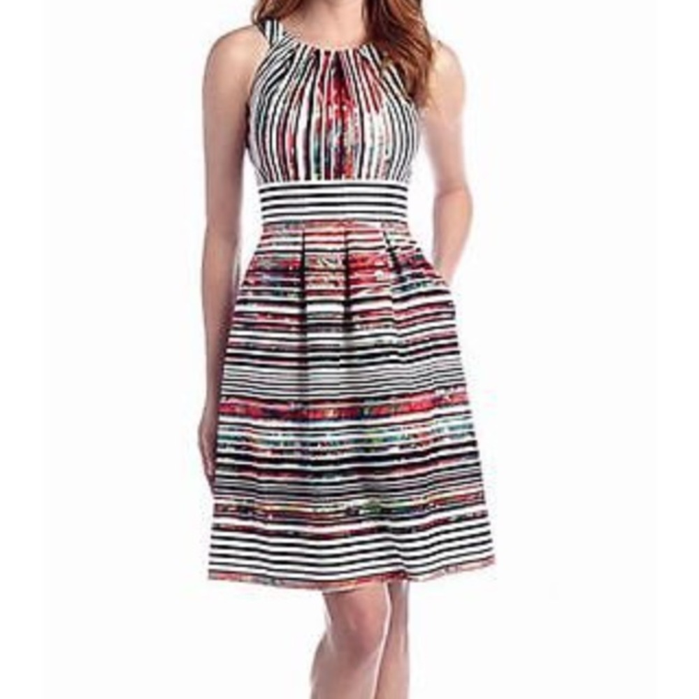 Nine West Sleeveless Pleated Fit & Flare Dress